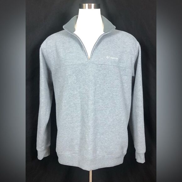 Columbia Men’s XL Gray Long Sleeve 3/4 Zip Standup Collar Fleece READ DESCRIPT - Picture 1 of 4